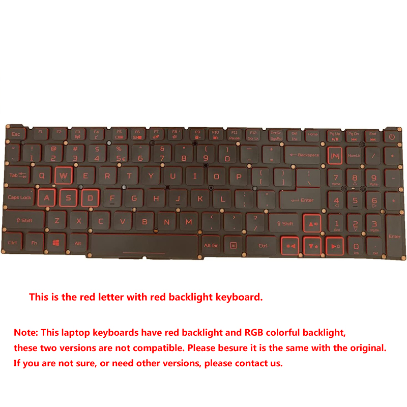 Laptop us keyboard for Acer Nitro 5 AN515-57-537Y backlight