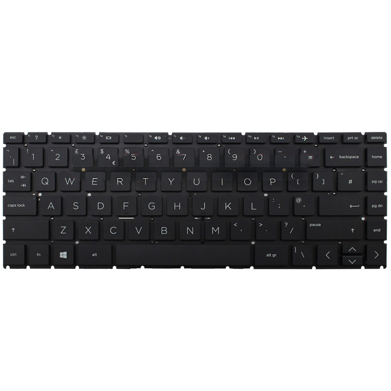 Laptop US keyboard for HP 14-fq0013dx Black keys