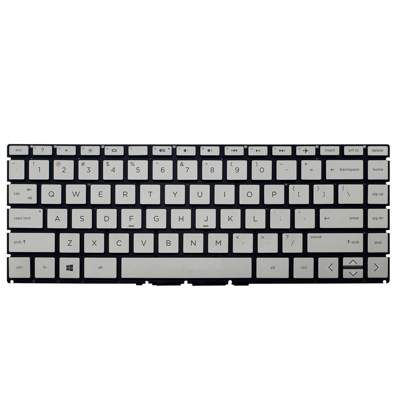 Laptop US keyboard for HP 14-cf2509na silver keys