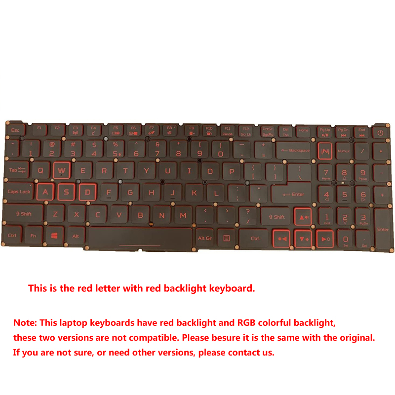 Laptop us keyboard for Acer Nitro 5 AN517-54-529X backlight