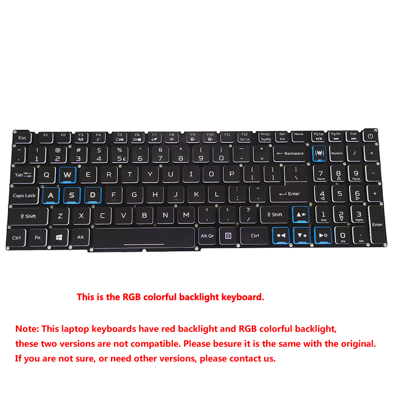 US keyboard for Acer Predator Triton 300 PT315-52-7337 Backlight